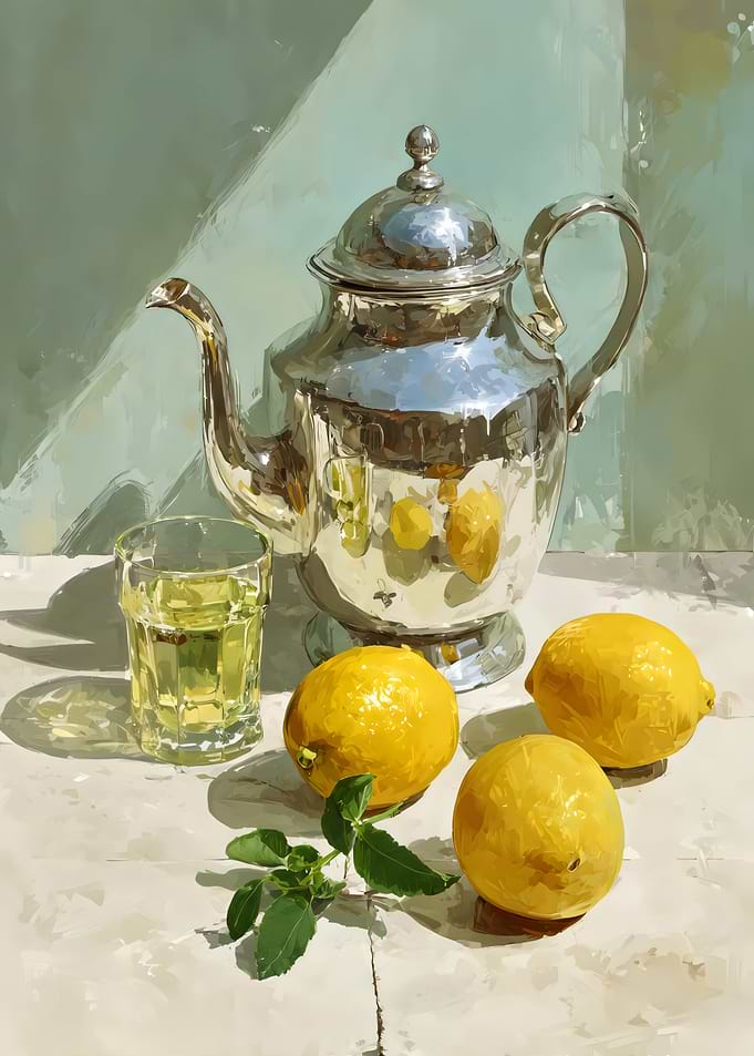 Still Life With Lemons and Teapot