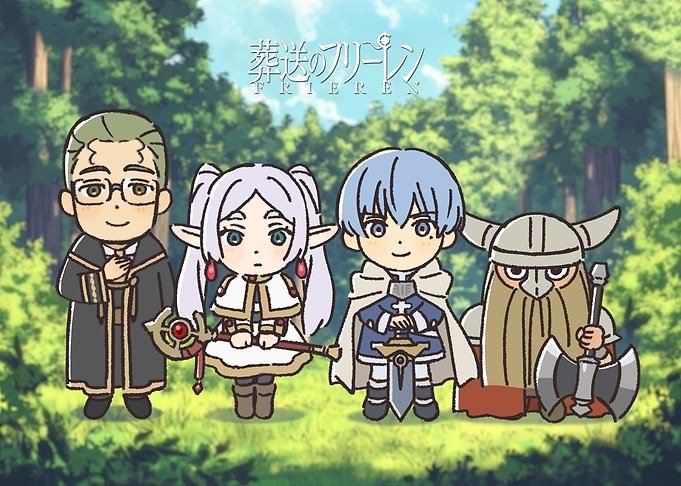 Frieren Chibi Heroes in Forest