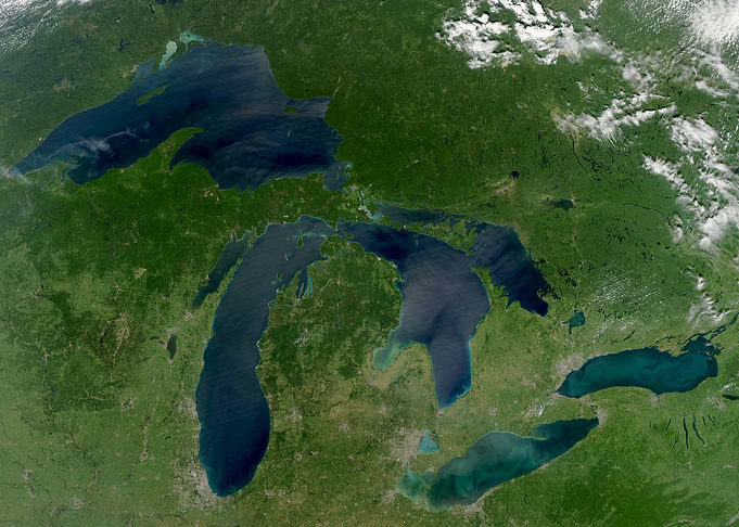 Satellite View of the Great Lakes