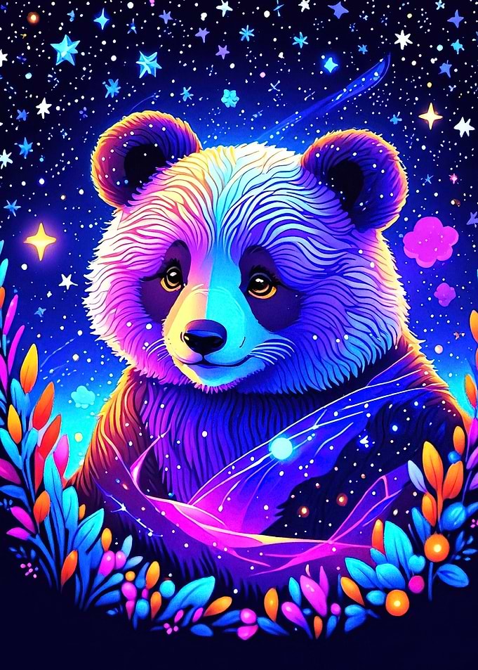 Cosmic Panda Starry Night