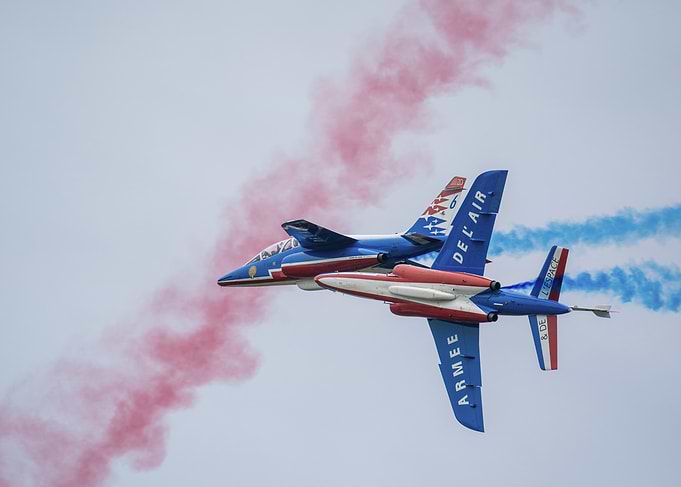 Two French Air Force Planes in Flight