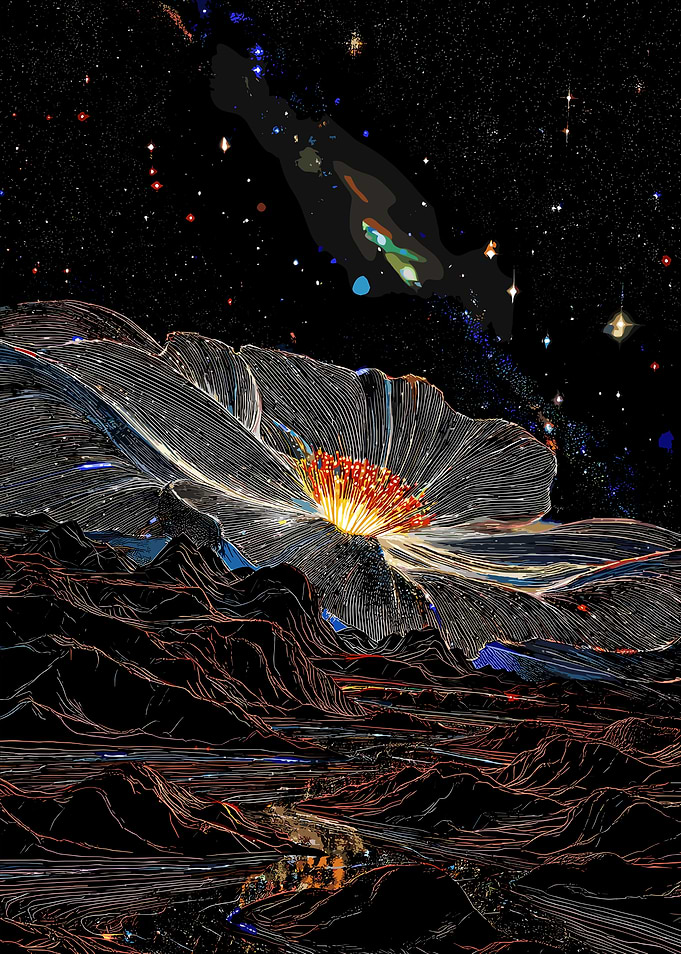 Cosmic Flower Landscape