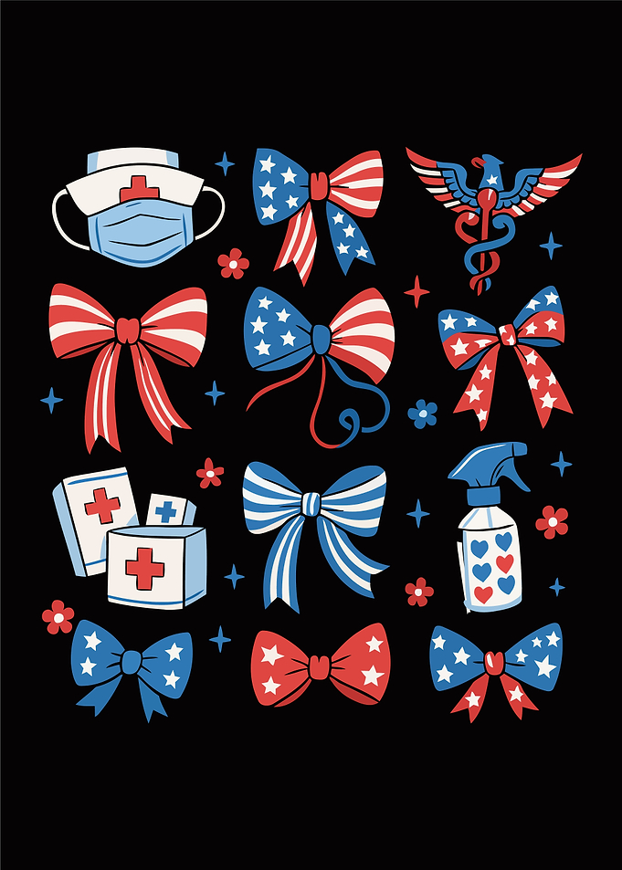 Patriotic Healthcare and Hygiene Pattern 4th Of July