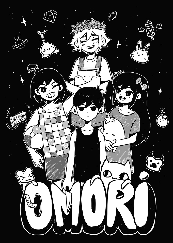 Omori Game Characters Black and White