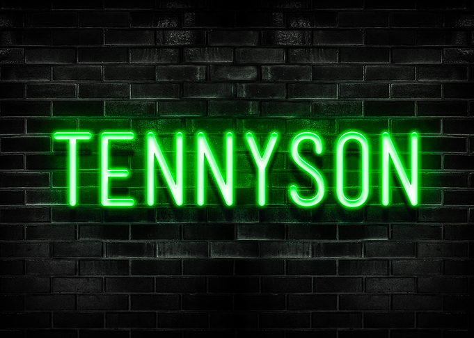 Tennyson Neon Sign on Brick Wall