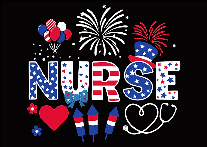 Patriotic Nurse 4th Of July Design