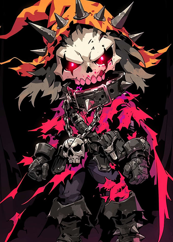Spiked Skull Character Illustration