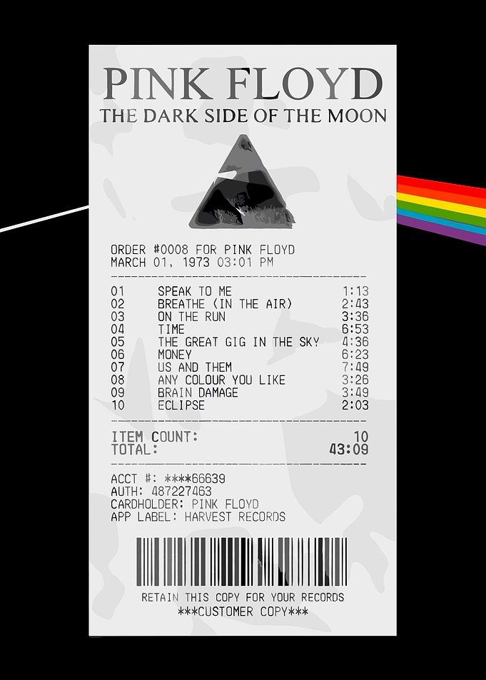 Pink Floyd: The Dark Side Receipt