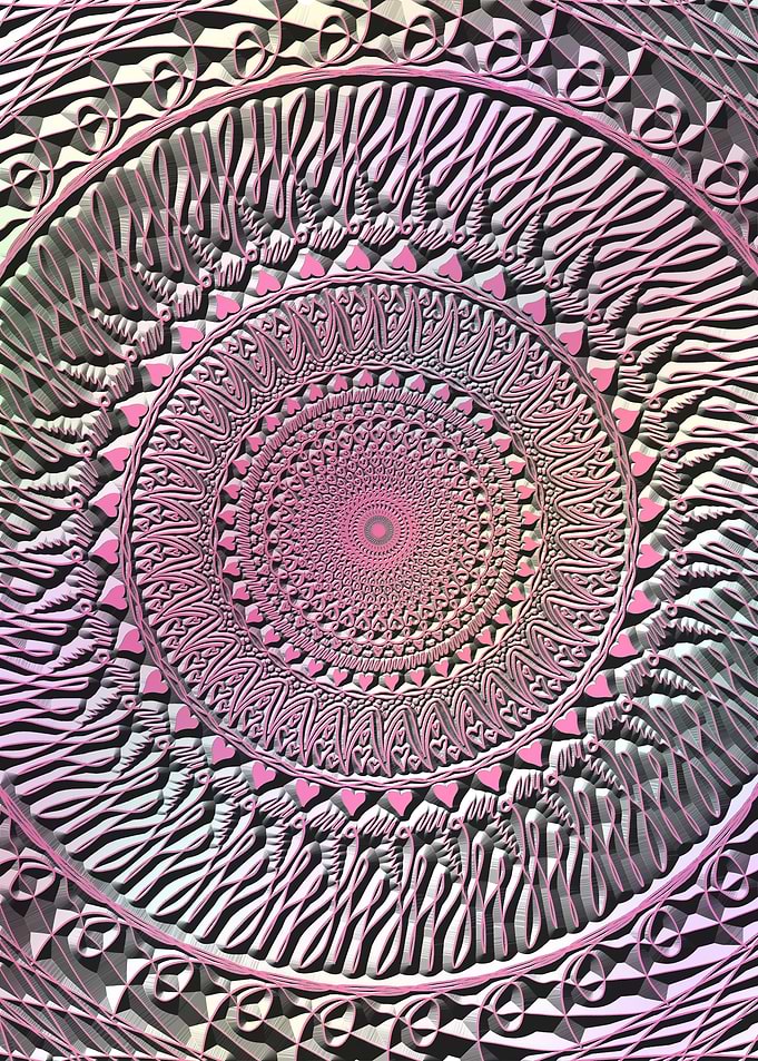Pink Embossed Mandala