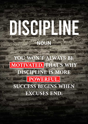 Discipline Motivational Quote on Brick Wall