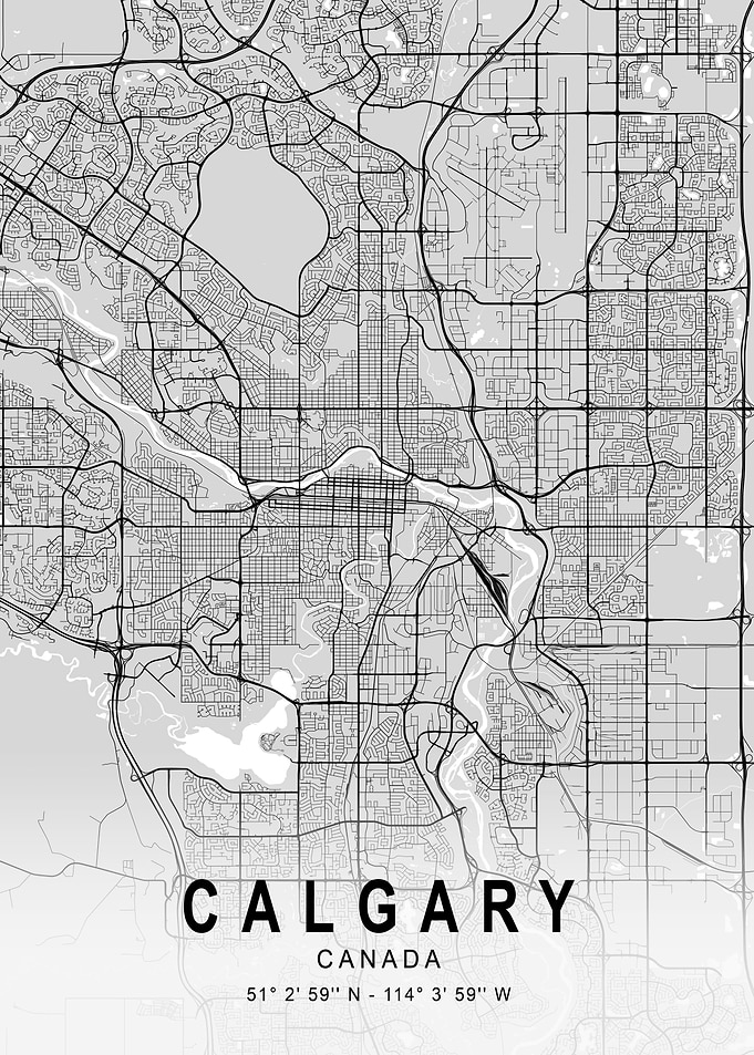 Calgary Light City Map