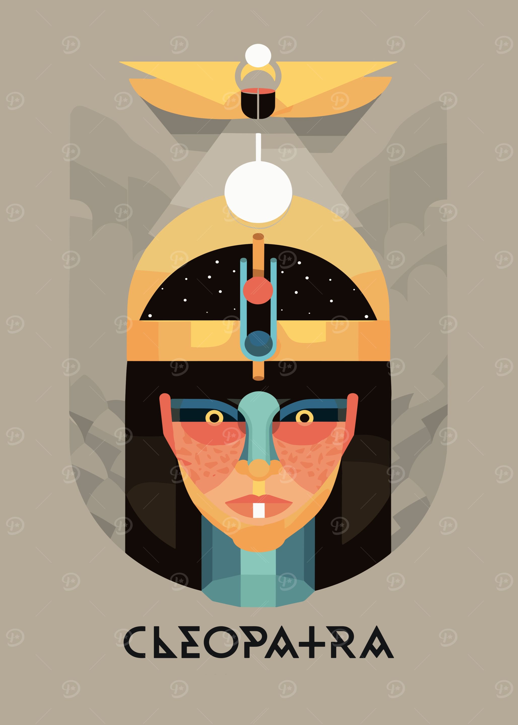 Cleopatra Geometric Portrait