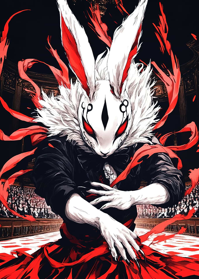 Rabbit Masked Figure Courtroom