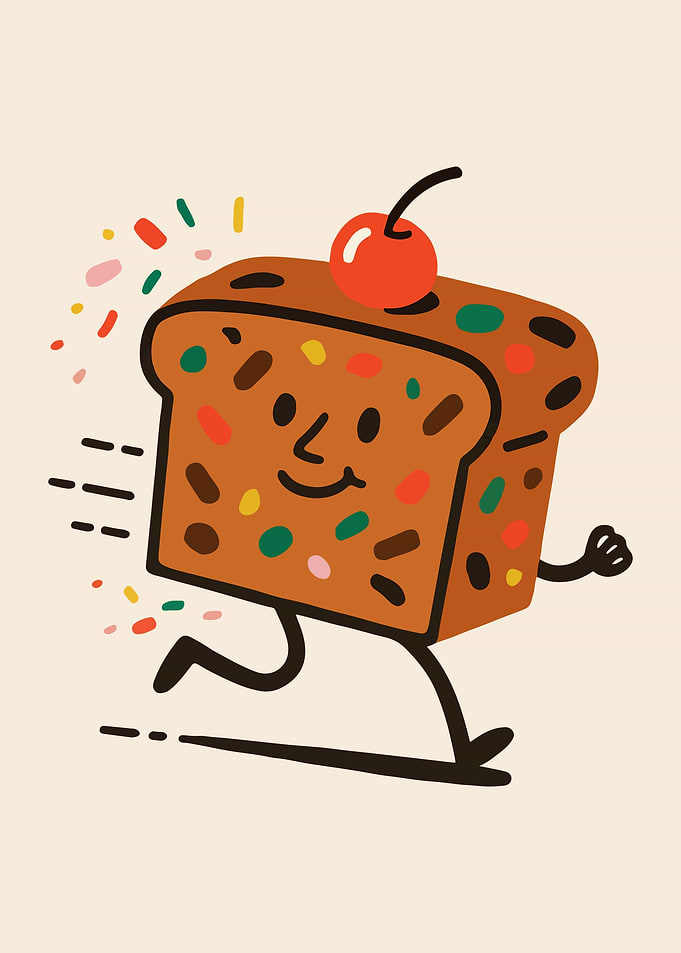Running Fruitcake Cartoon