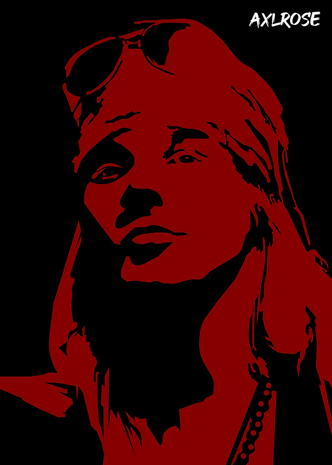 Axl Rose Portrait in Red and Black