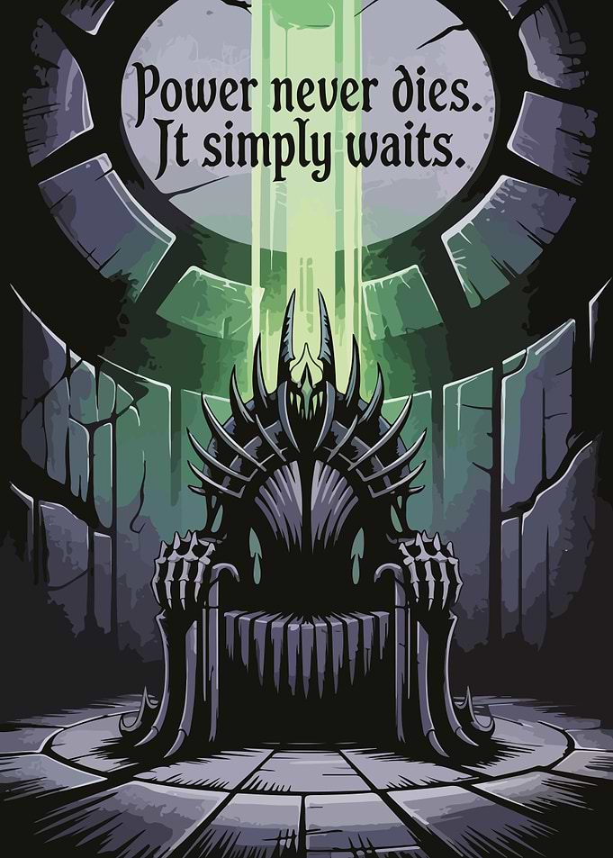 Dark Throne with Power Quote