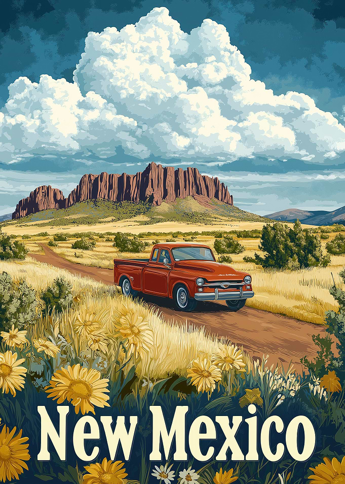 New Mexico Road Trip Travel Poster