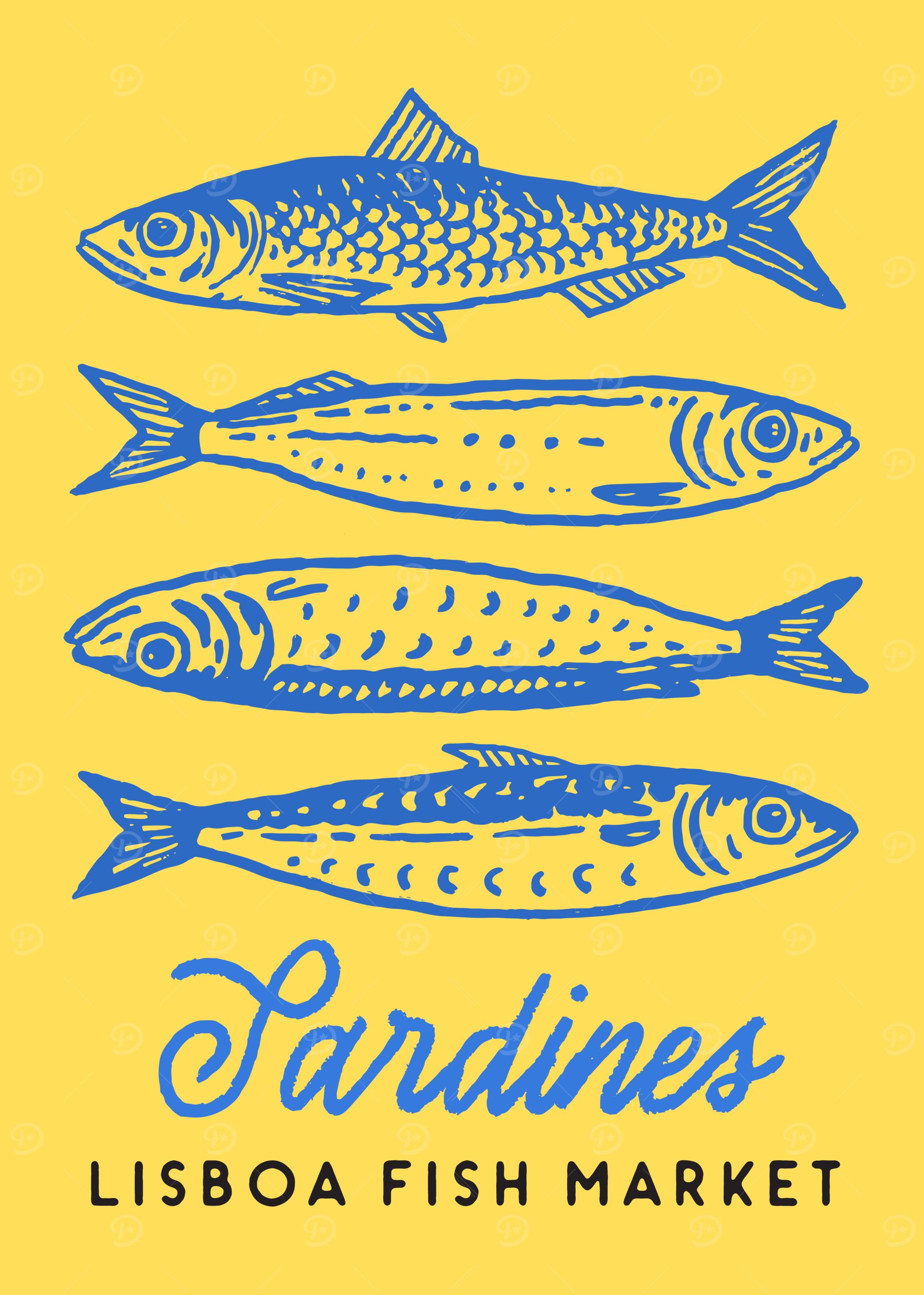 Sardines Lisboa Fish Market Art