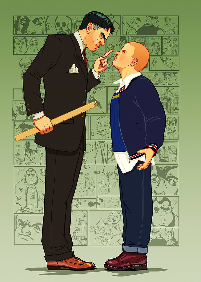 Bully Game Character Confrontation Scene