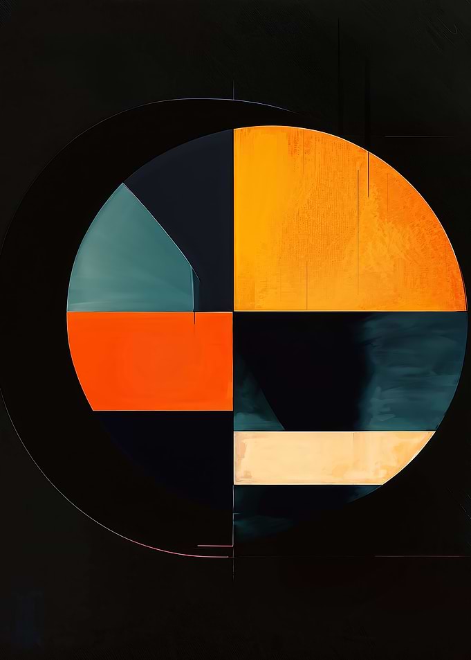 Abstract Geometric Circle with Bold Colors