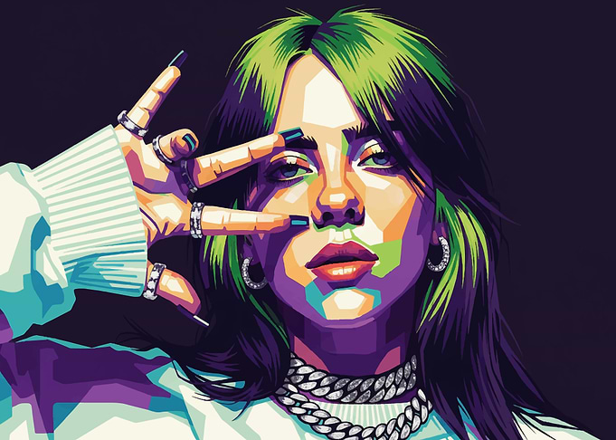 Billie Eilish Pop Art Portrait
