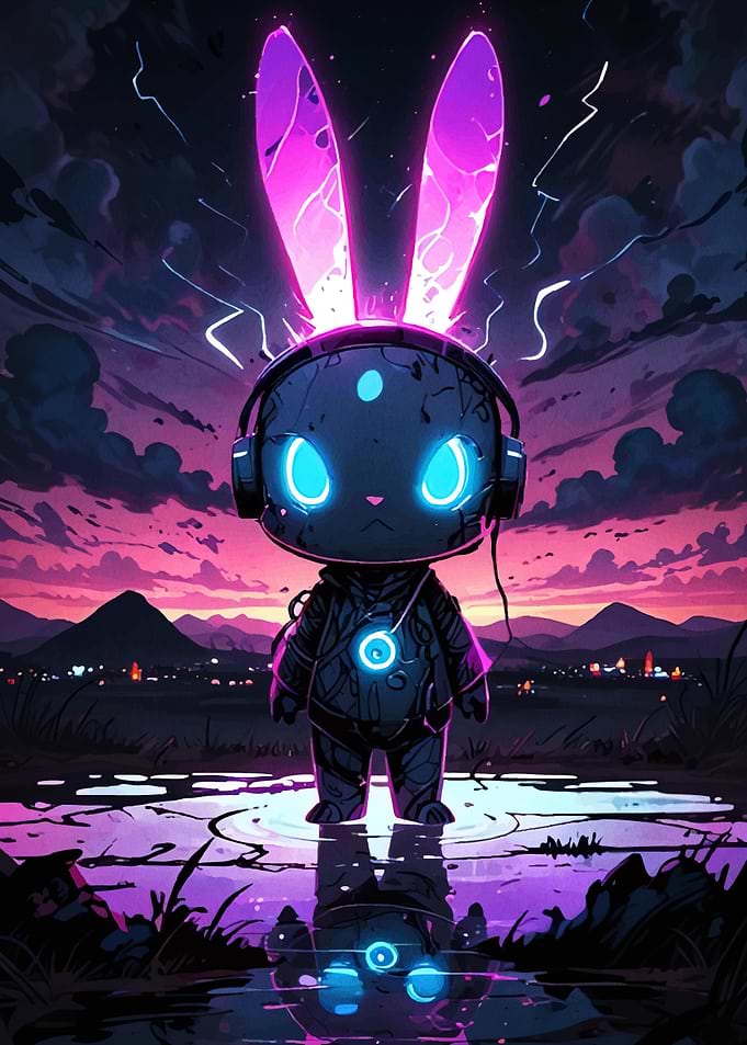 Cyberpunk Bunny Headphones
