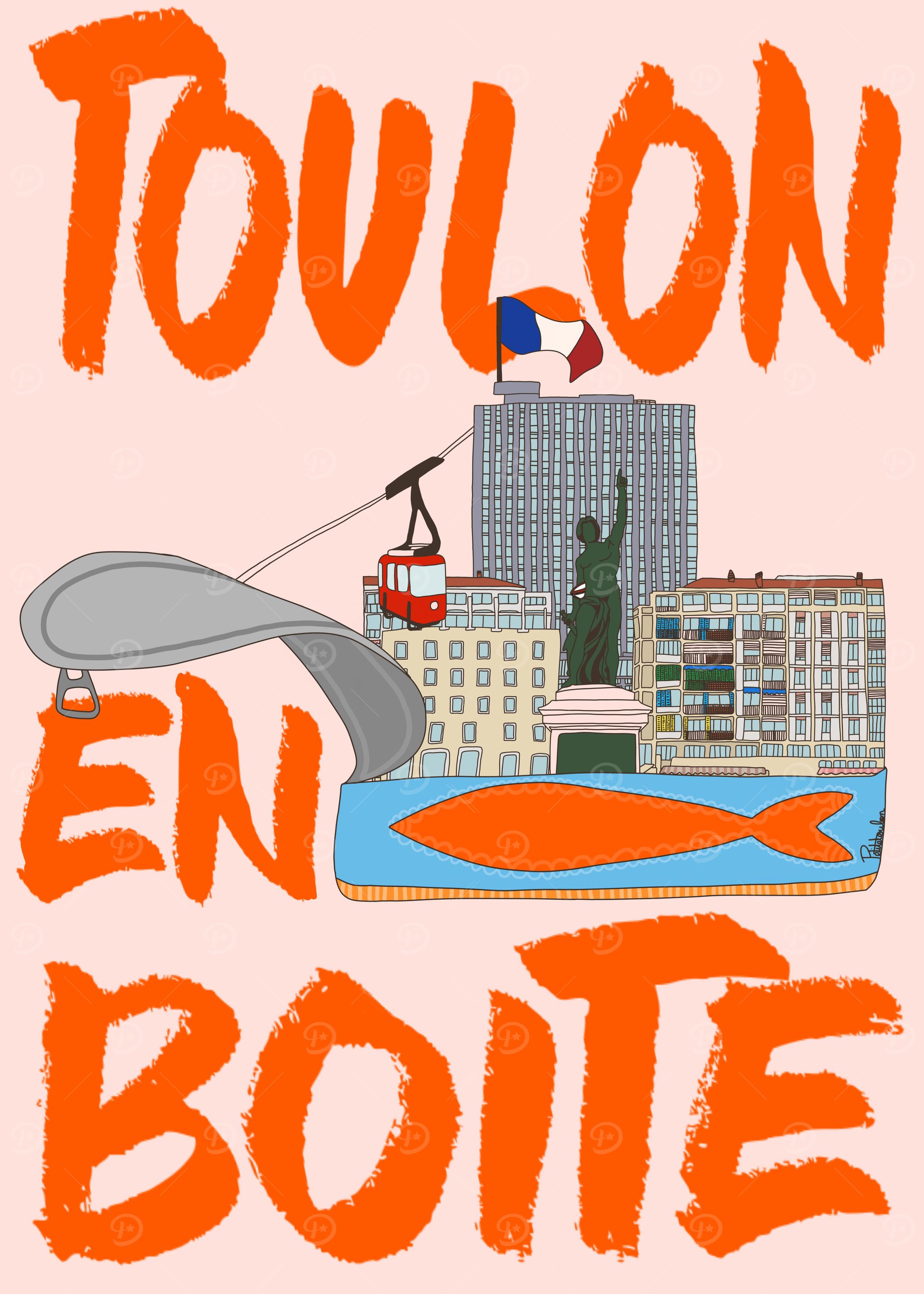 Toulon en Boite Travel Poster