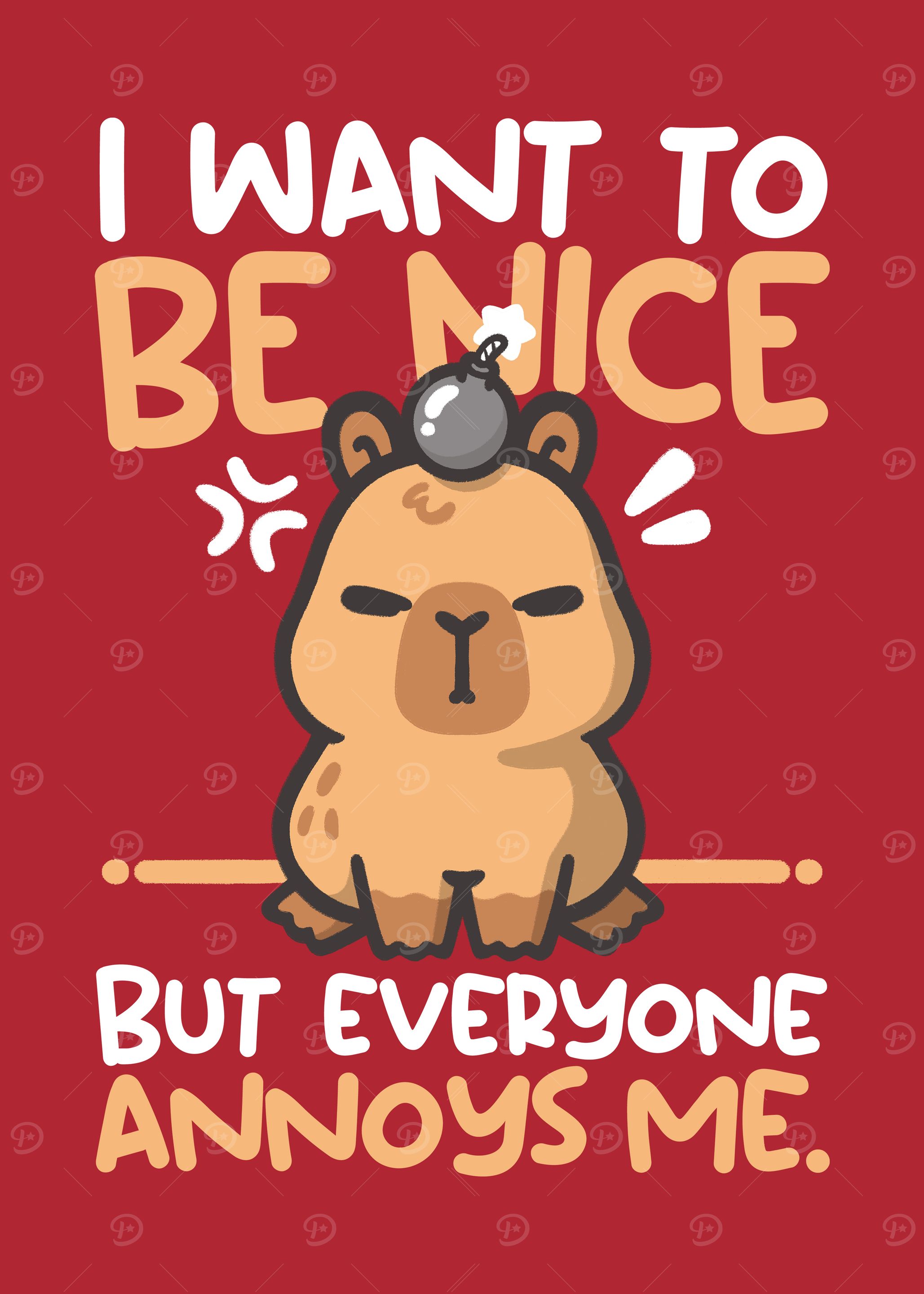 Annoyed Capybara with Bomb Cartoon