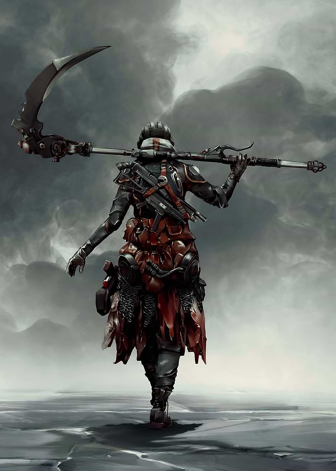 Warrior with Scythe in Ashen game