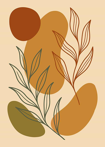 Abstract Floral Art with Earth Tones