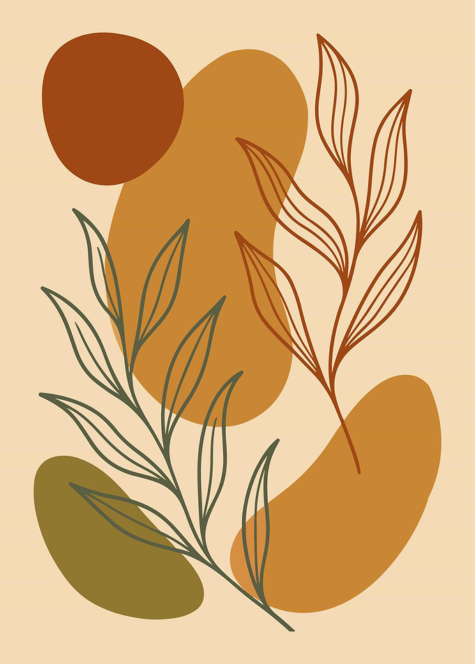 Abstract Floral Art with Earth Tones
