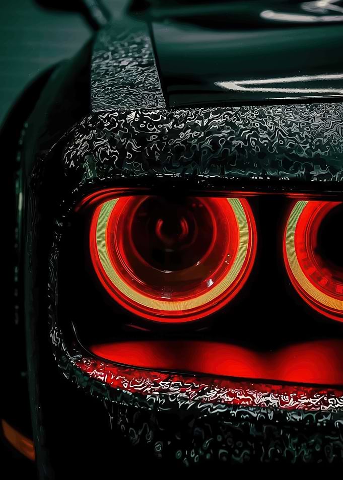 Aggressive Car Tail Lights Close-Up