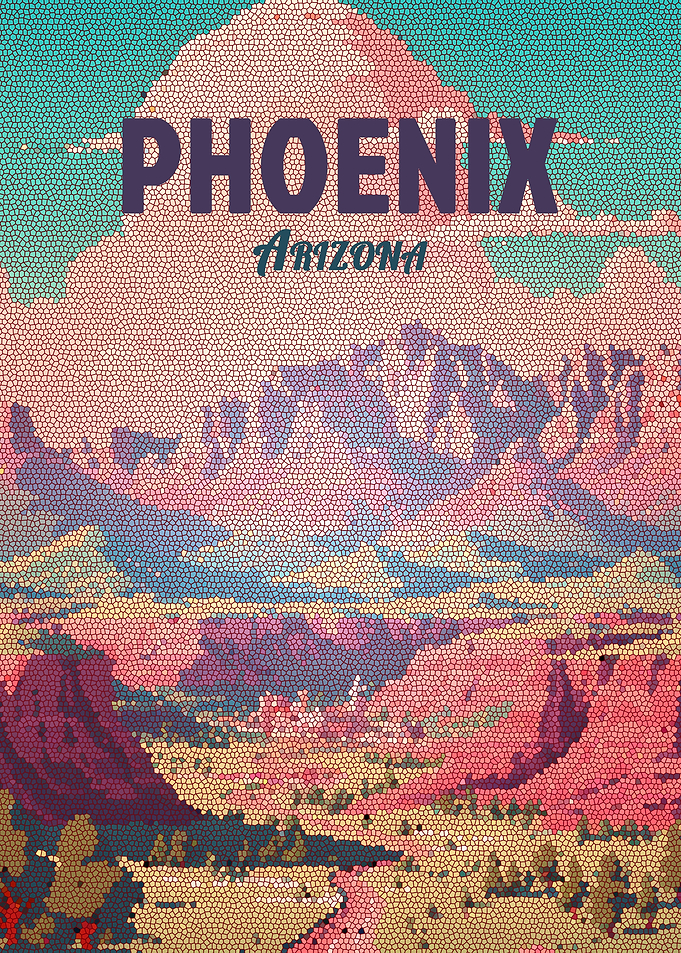 Phoenix Arizona Mosaic Landscape Art