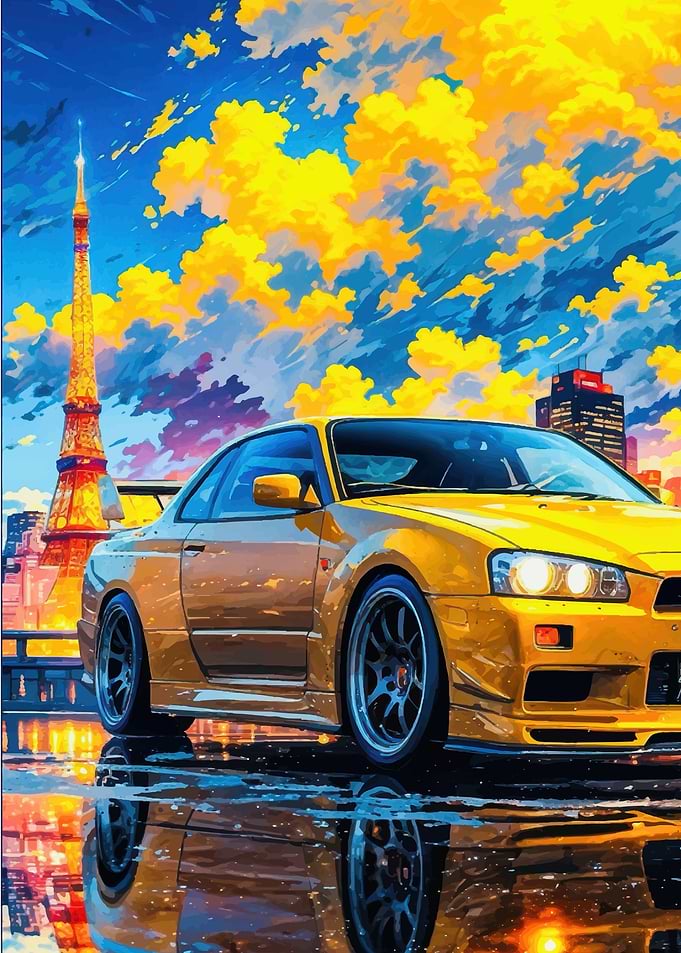 Yellow Car in Paris