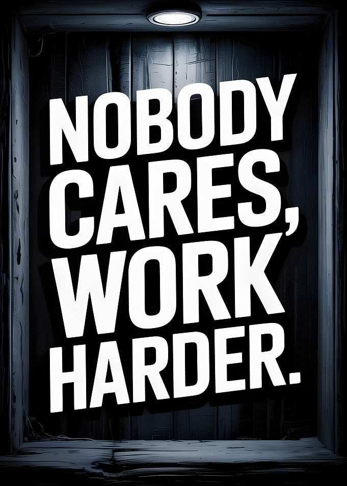 Nobody Cares, Work Harder Motivation Quote