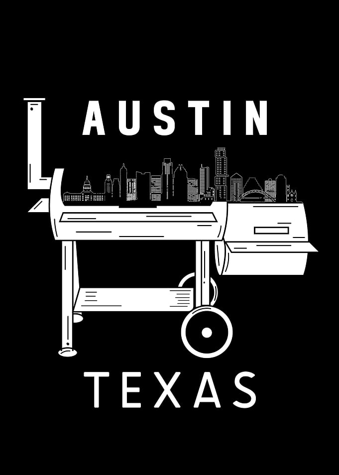 Austin Texas Skyline Souvenir BBQ Grill Austin