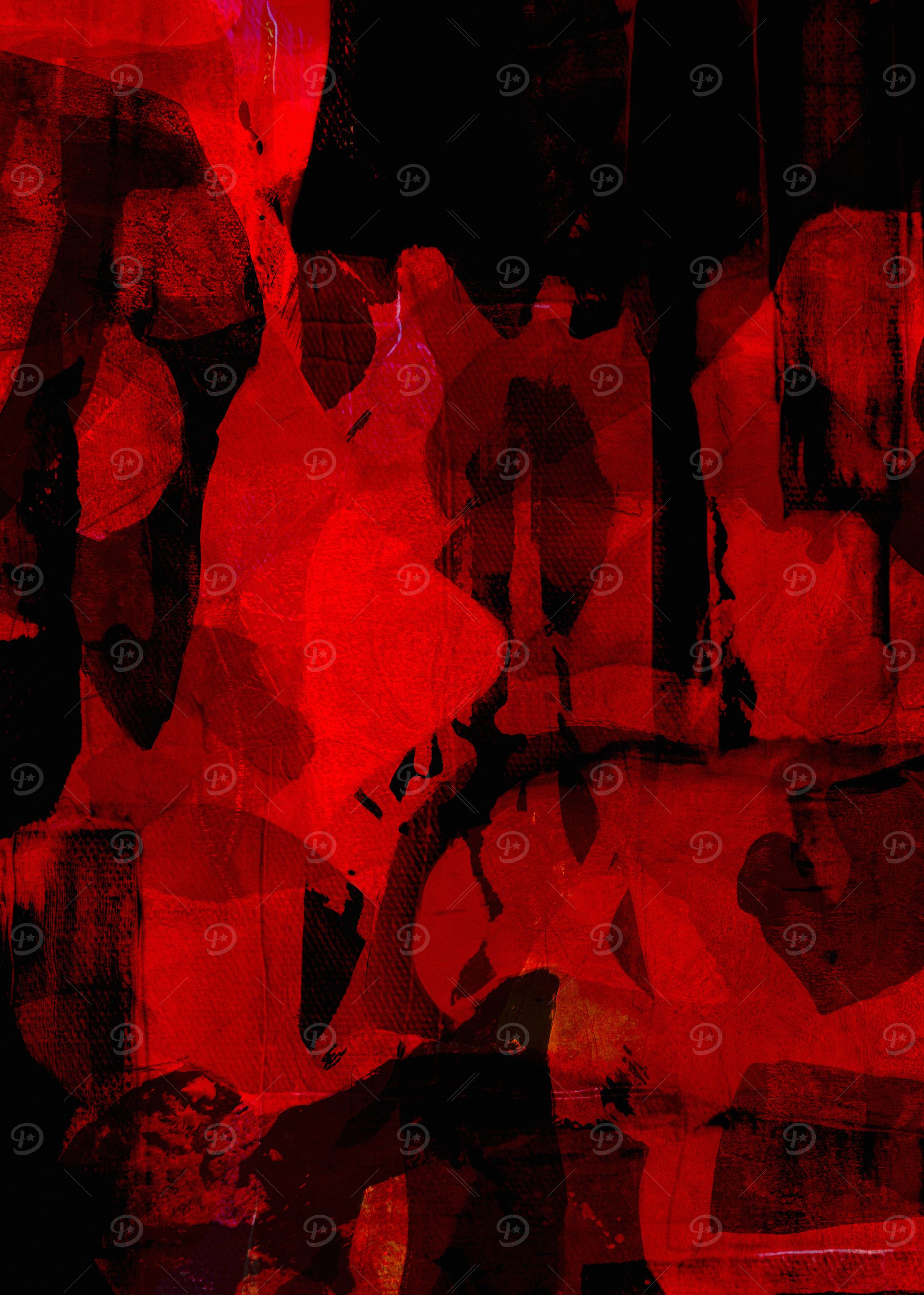 Abstract Red and Black Composition