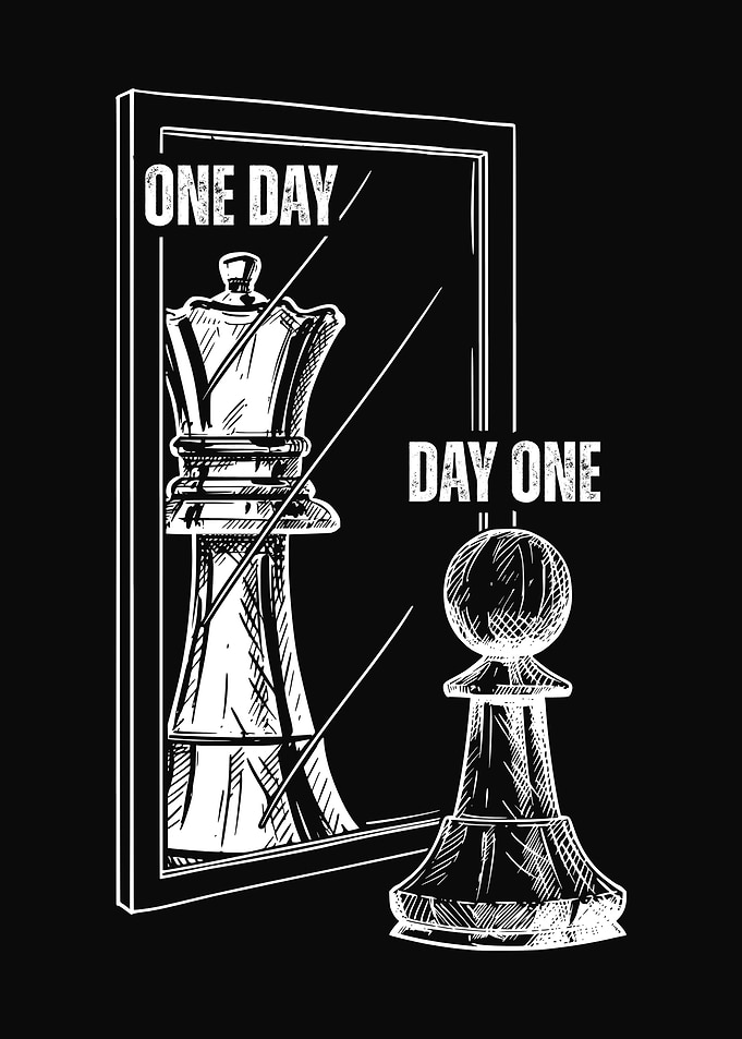Chess Piece Reflection: One Day, Day One