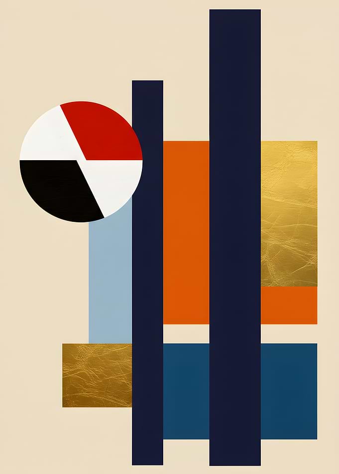 Abstract Geometric Composition with Circle