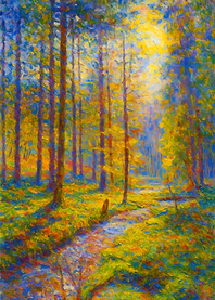 Impressionistic Forest Path