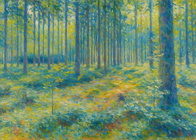 Impressionistic Forest Landscape Painting