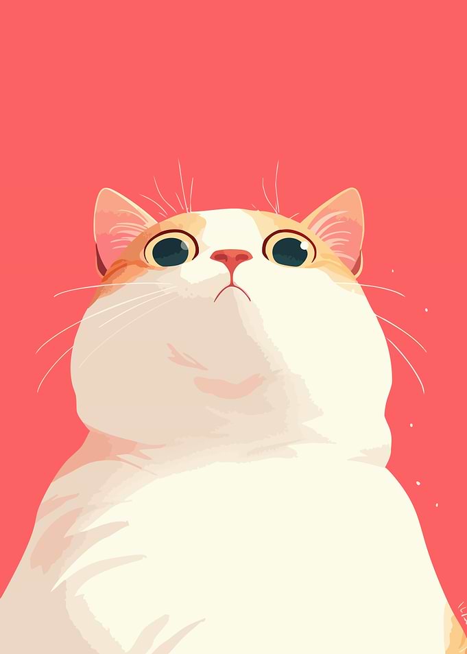 Judgmental Cat Funny Cute Minimalist Pop Art Illustration