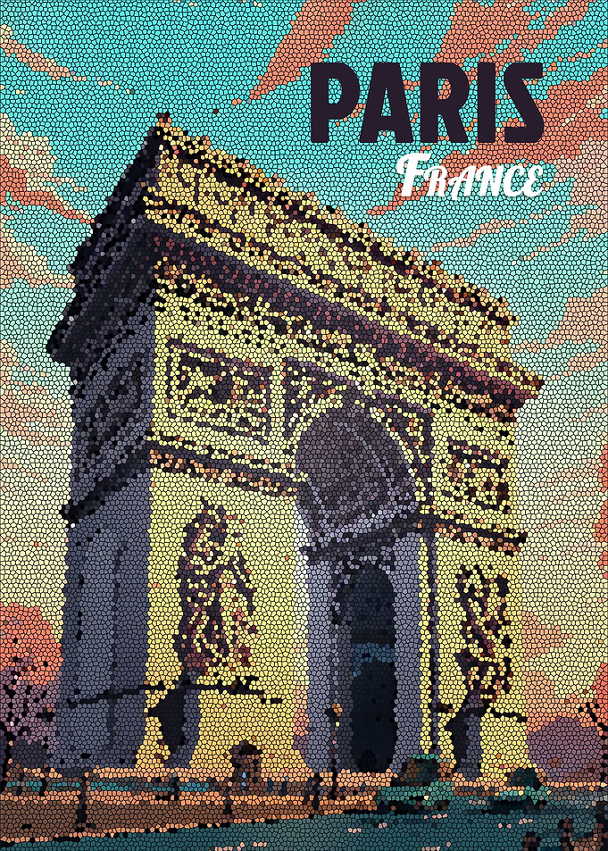 Paris France Arc de Triomphe Mosaic Poster