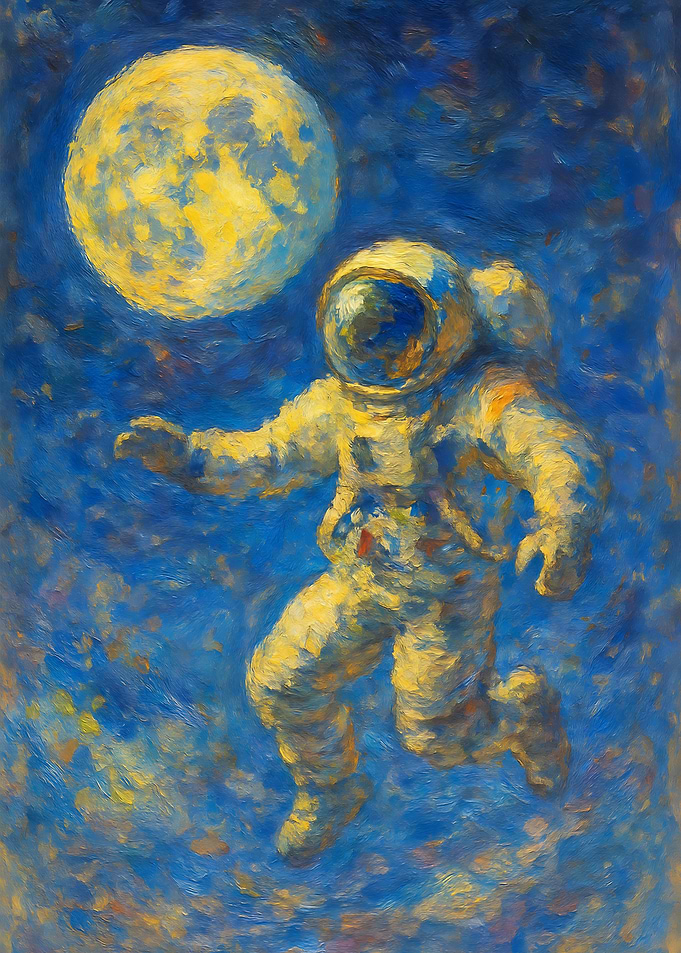 Astronaut in Space Painting