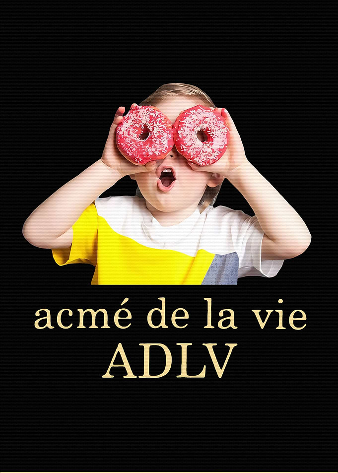 Boy with Donuts and ADLV Text