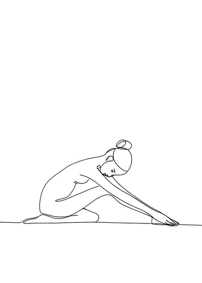 Minimalist Yoga Woman Line Art