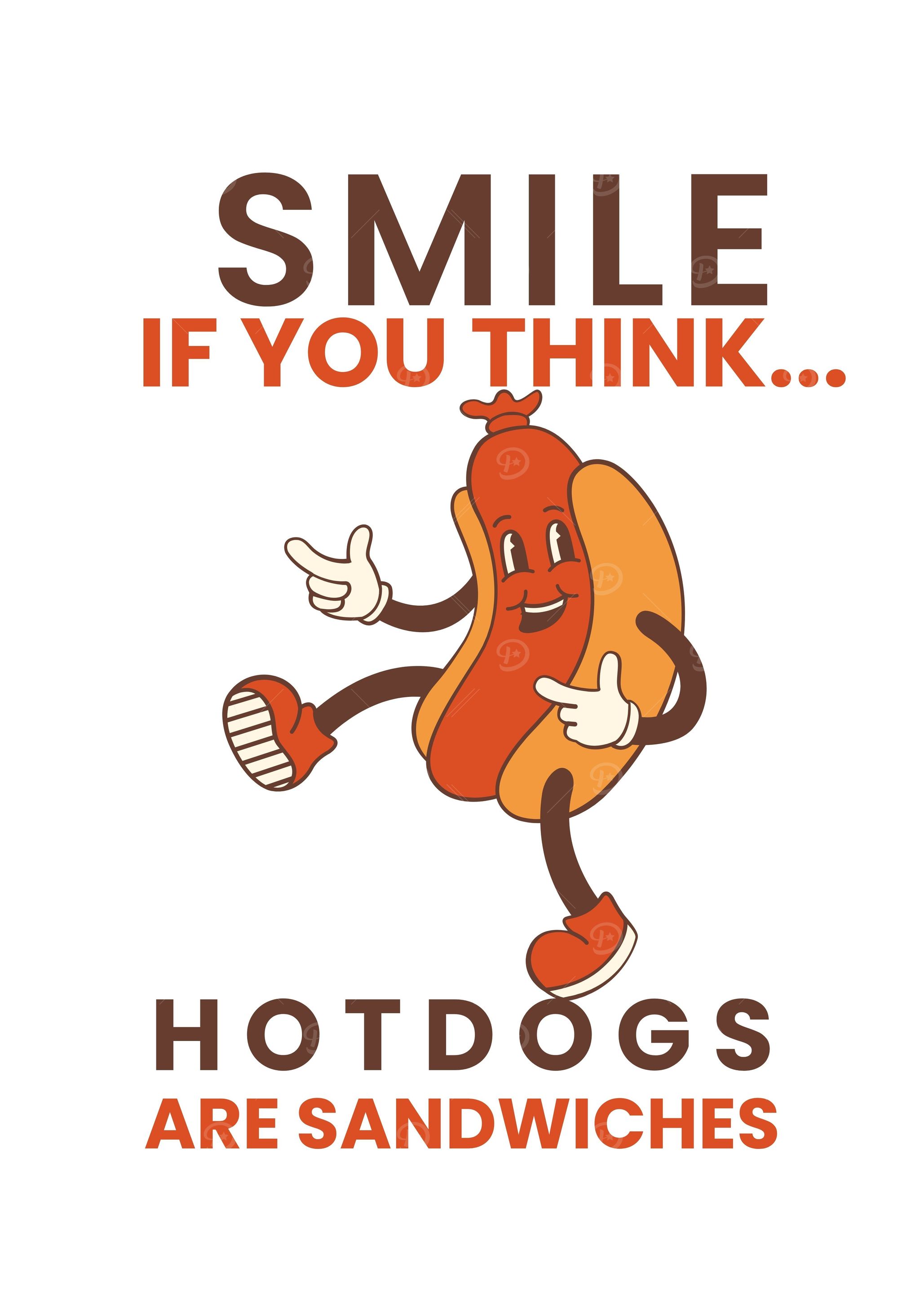 Smile Hotdog Sandwich Cartoon