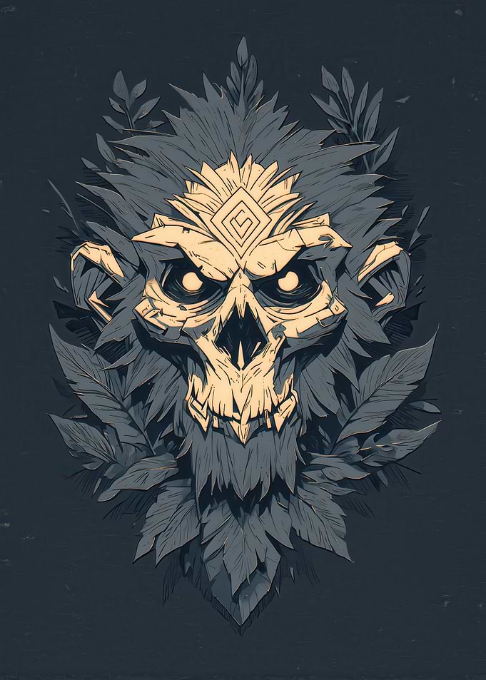 Floral Skull Illustration