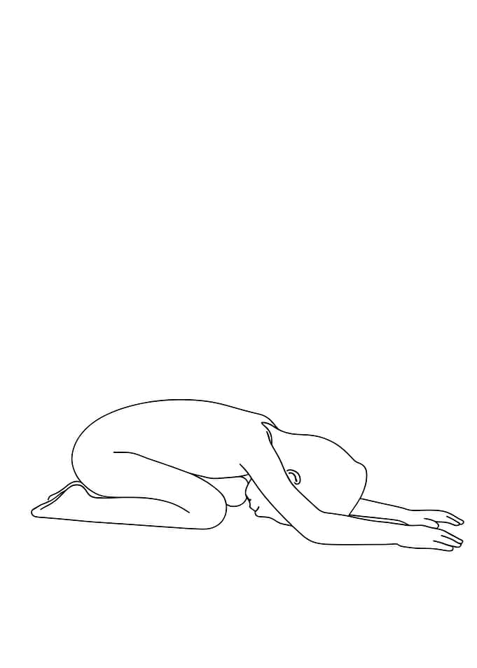 Child's Pose Yoga Minimalist Line Art