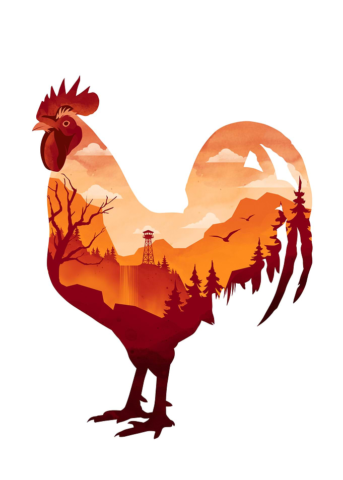 Rooster Landscape